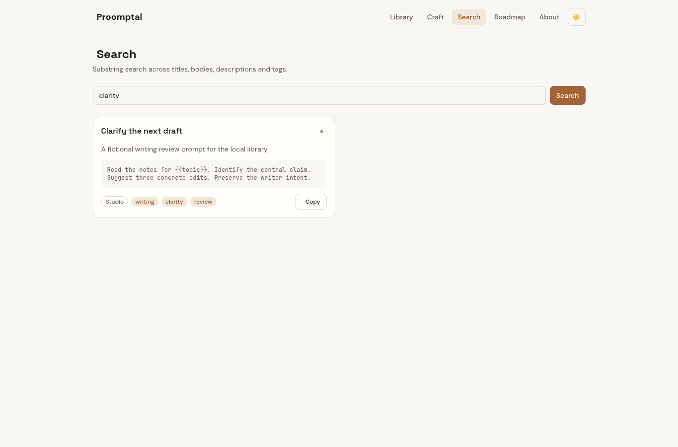 Actual Proomptal substring search for clarity returning the fictional Clarify the next draft prompt